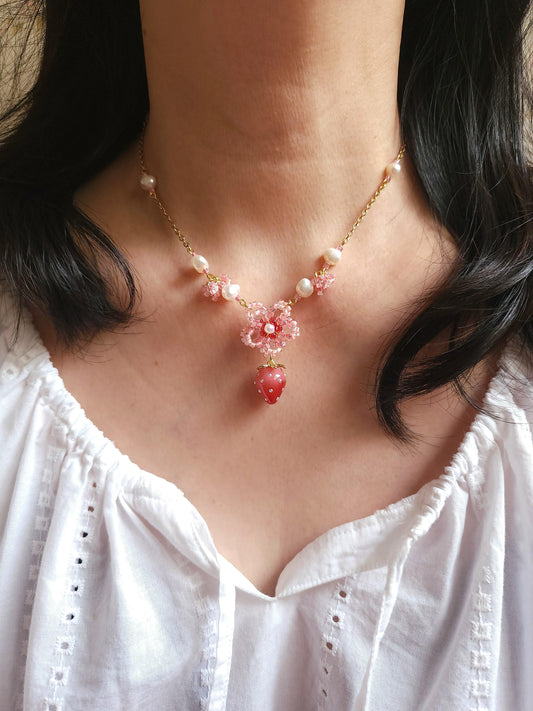 Berry Kisses Pearl Necklace